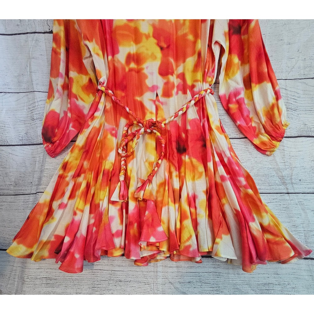 Alex Marie Size 14 Feminine Florals Riley Ruffle Hem Braided Belt Dress NWT 1080 - Picture 9 of 9
